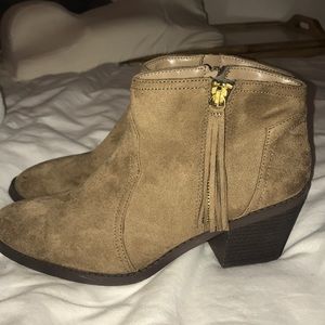 Beige suede booties size 8!